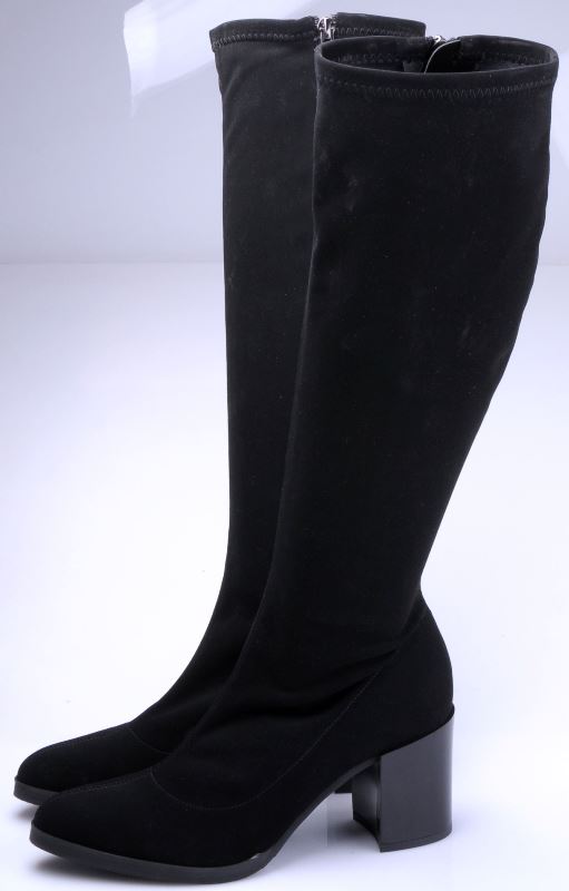 AN6063 czarny lycra/obcas czarny lak