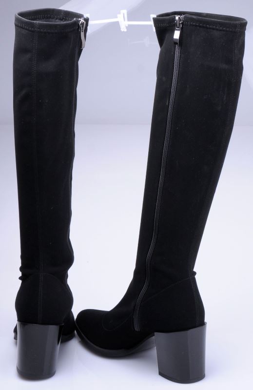 AN6063 czarny lycra/obcas czarny lak