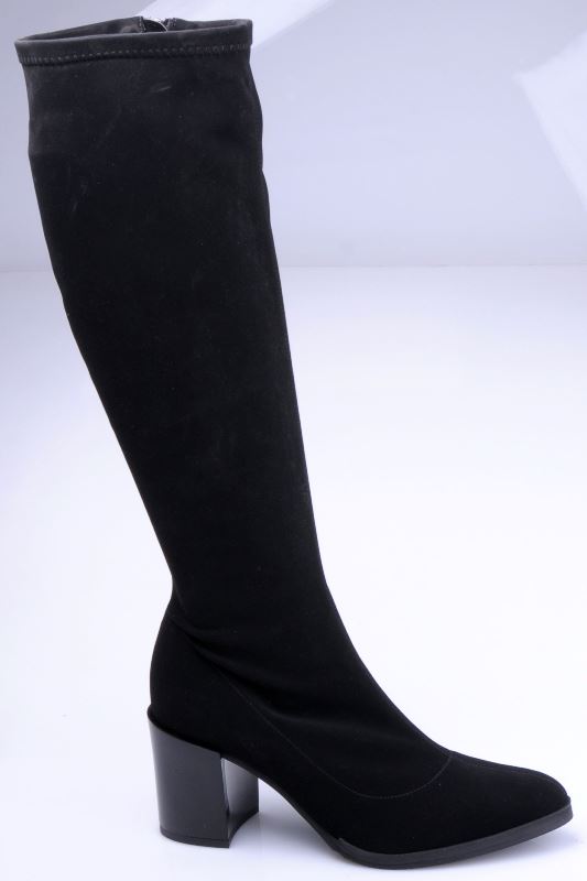 AN6063 czarny lycra/obcas czarny lak